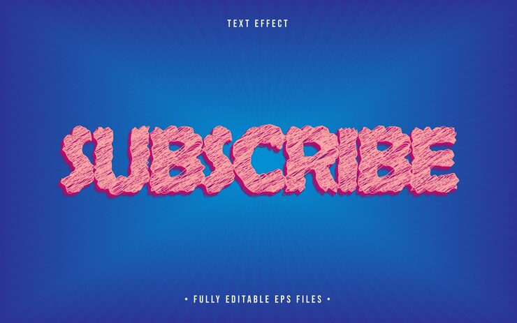 Vector subscribe vector editable text effect design