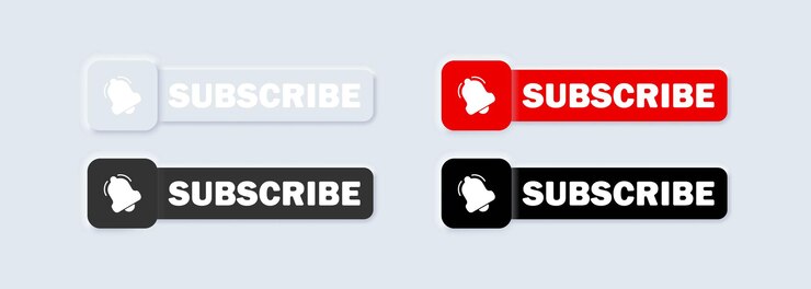 Vector subscribe with cursor bell button and hand cursor illustration