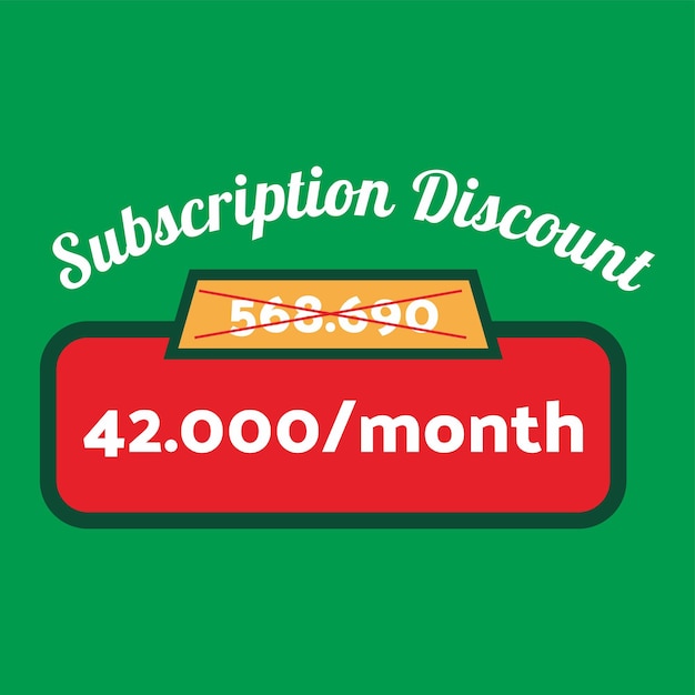 Vector subscription discount tag label