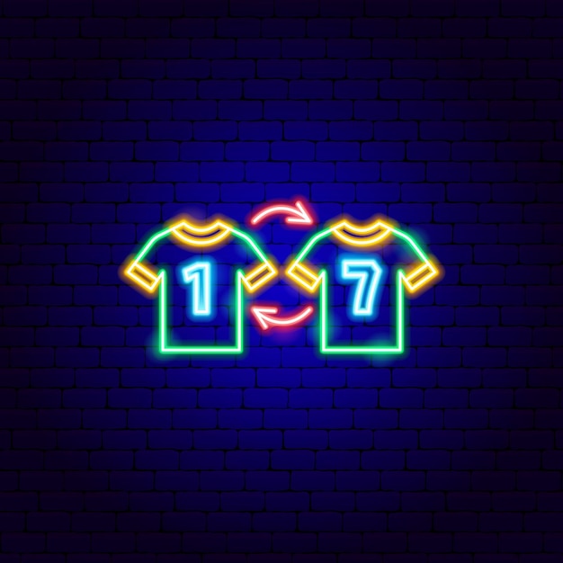 Substitution of a Soccer Player Neon Sign