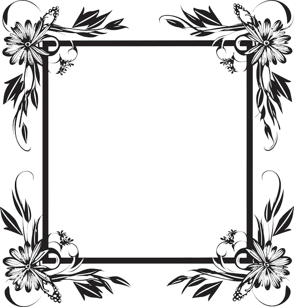 Vector subtle grandeur artistic decorative frame in vector black edgy elegance vector black frame logo ico