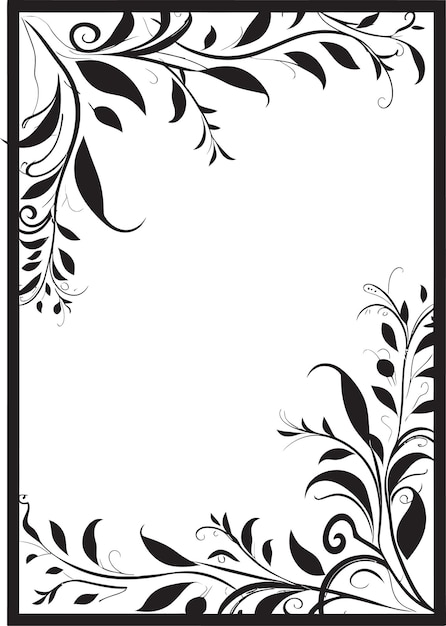 Subtle grandeur artistic decorative frame in vector black edgy elegance vector black frame logo ico