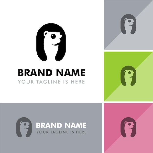 Vector subtle panda bear logo