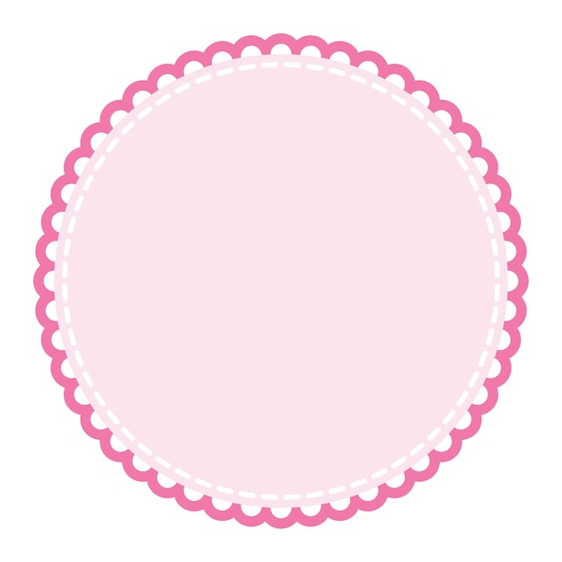 Vector subtle and sophisticated circular blank light pink sticker label design element