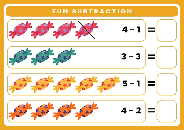 Subtraction worksheets kindergarten halloween themed