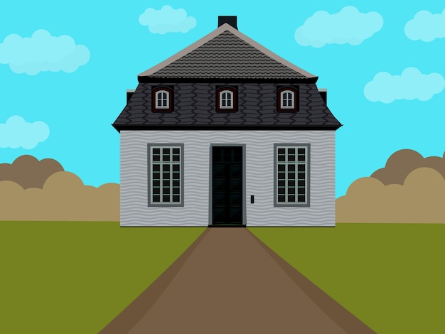 Vettore casa suburbana, case private e vendita casa residenziale orizzontale