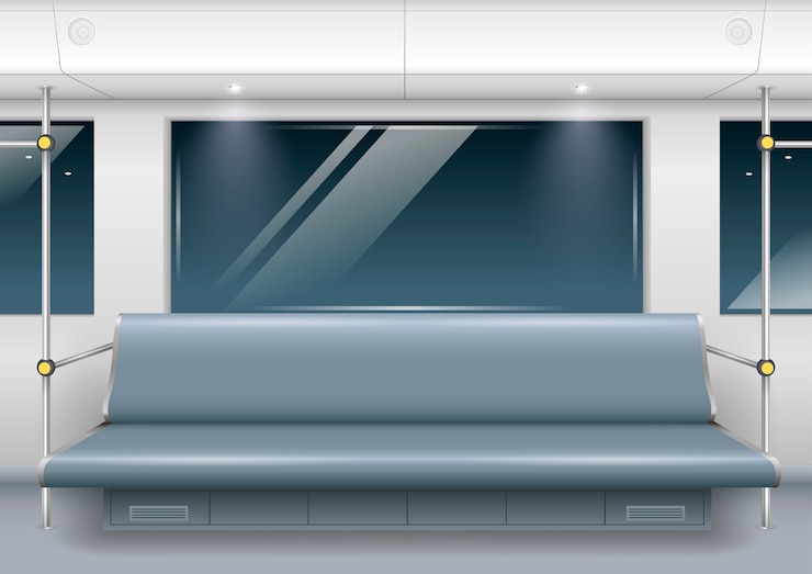 Vector subway car interior