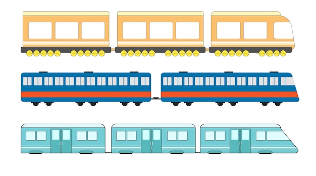 地下鉄輸送の高速列車と地下鉄の列車 フラット スタイルの地下鉄列車