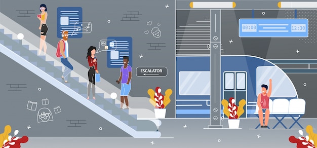 subway underground station escalator flat  