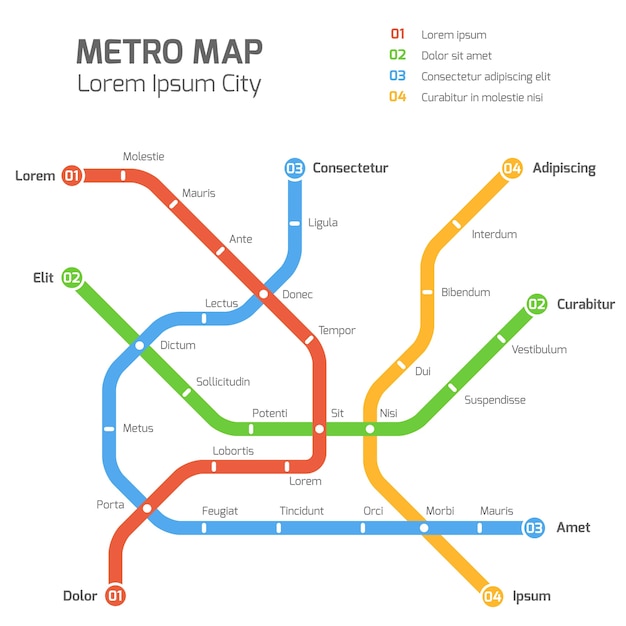 Vector subway vector map template