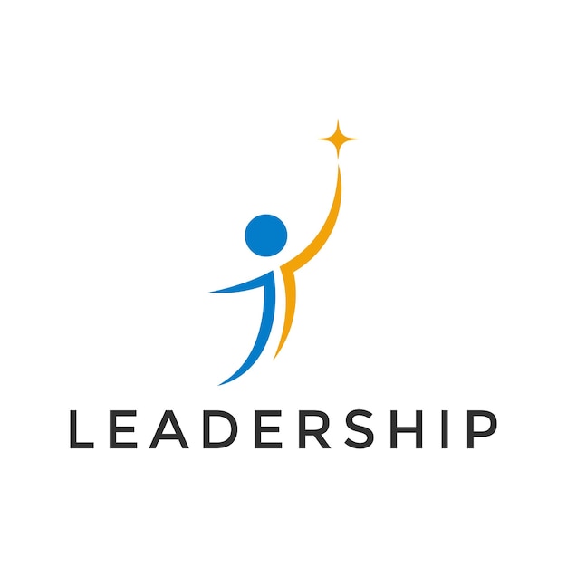 Succes mensen logo sjabloonontwerp Leiderschap logo concept eenvoudig