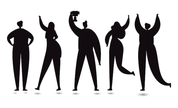 Success Celebration People isolated vector Silhouettes