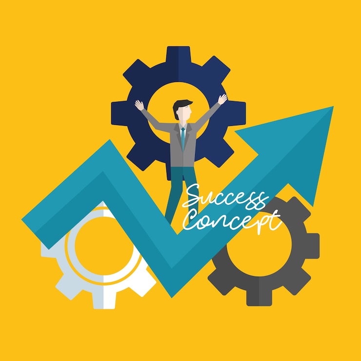 Vector success concept card