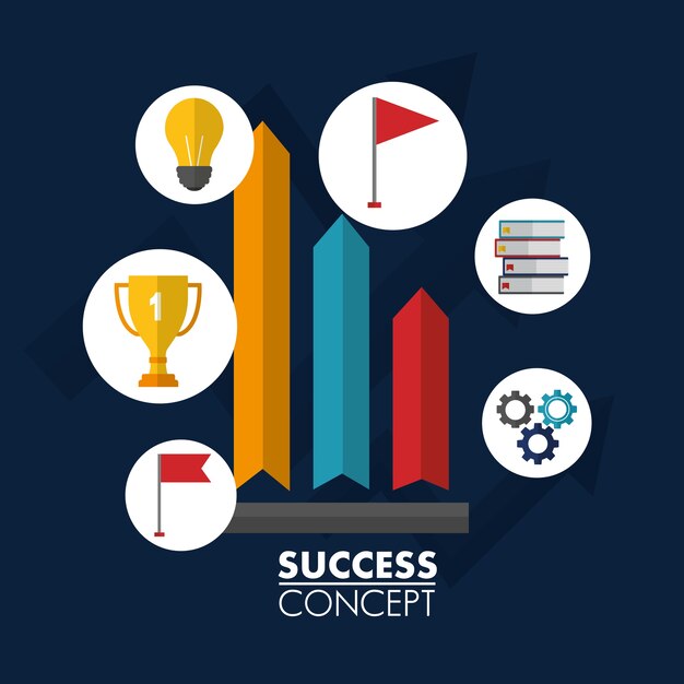 Vector success concept card