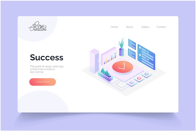 Success concept landing page template