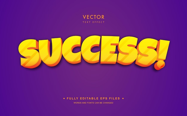 Success editable vector text effect