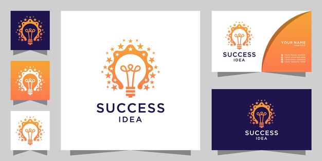 Vettore logo e biglietto da visita dell'idea di successo