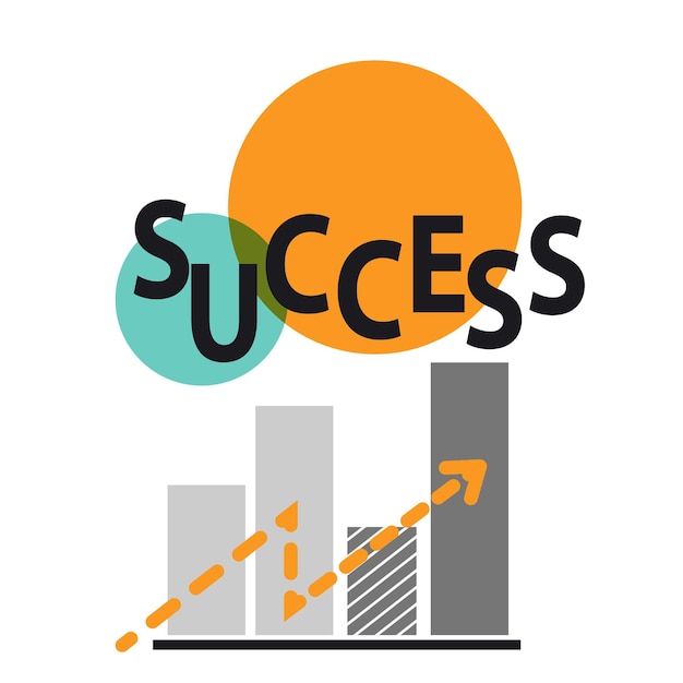 Vector success logo with graph