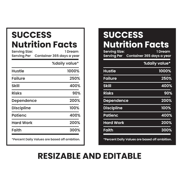 success nutrition facts label design template nutrition facts information nutrition label
