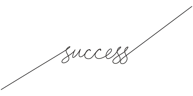 Success one line drawing continuous design Vector text phrase