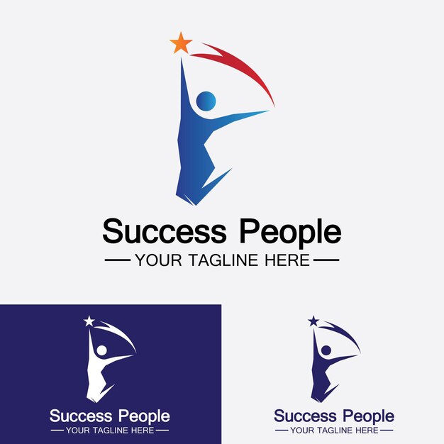 Vector success people logo vector  design template