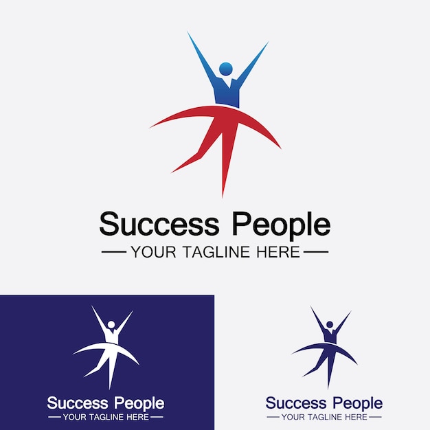 Success people logo vector  design template