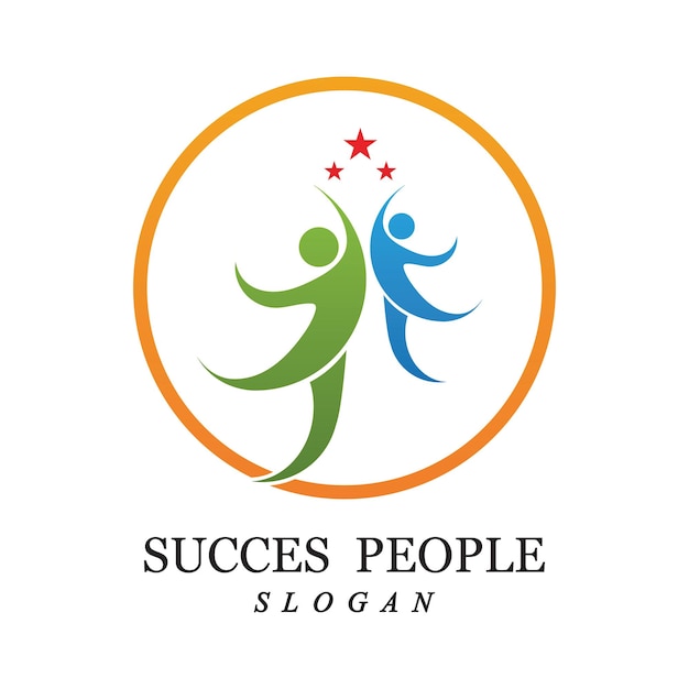Success people logo vector and illustration