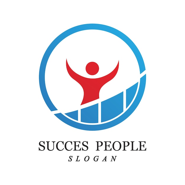 Success people logo vector and illustration