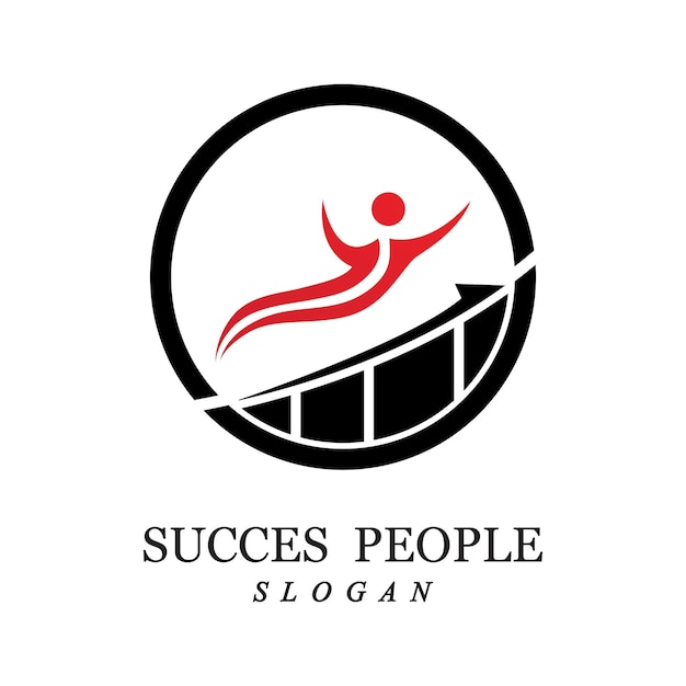 Success people logo vector and illustration