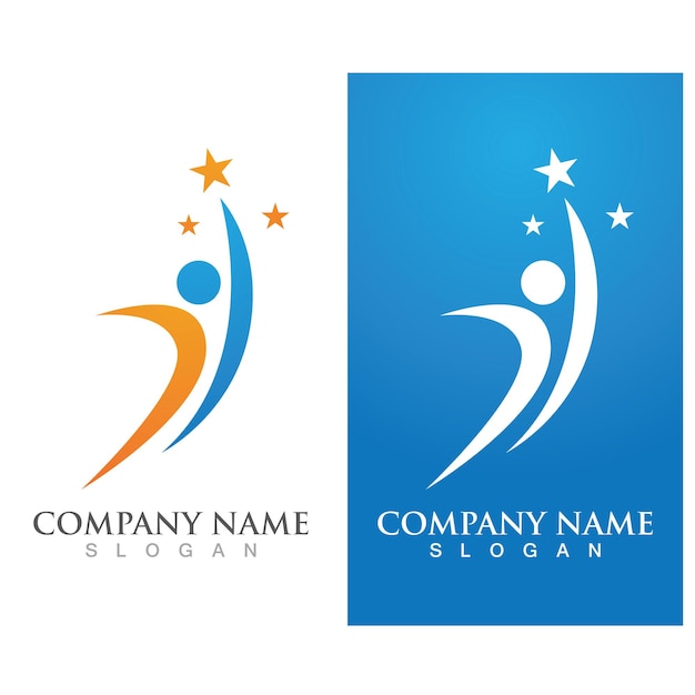 Success people star logo vector image