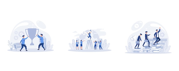 Success team concept illustration Symbol of success of teamwork cooperation and partnership