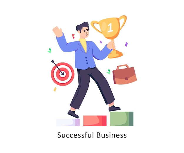 Vector successful business flat style design vector stock illustrations