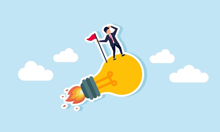 Vector a successful business idea innovation or invention enables entrepreneurs to start new ventures