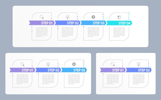 Set di modelli di progettazione di grafici infografici aziendali di successo