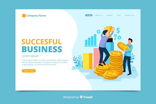 Successful business landing page