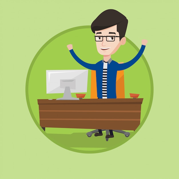 Successful business man vector illustration.