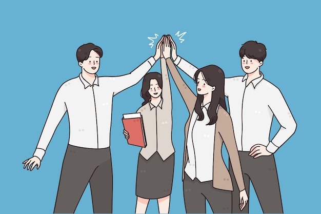 Successful business team teamwork concept