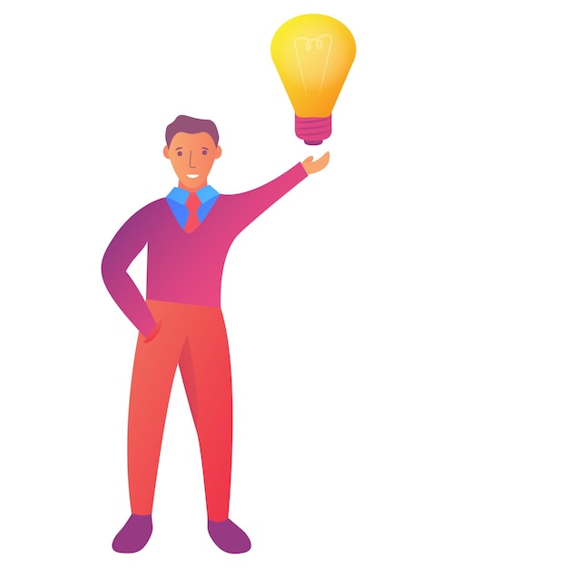 Successful businessman idea bulb