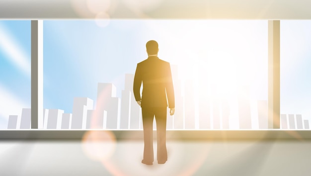 Successful Businessman In Office Be The First Concept