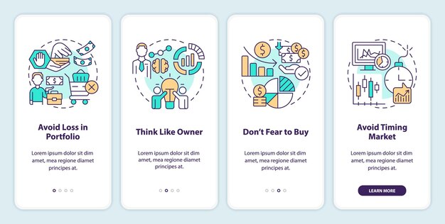 Successful investment rules onboarding mobile app screen