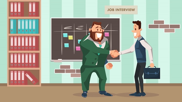 Vector successful job interview