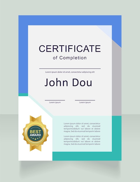 Successful project completion certificate design templates