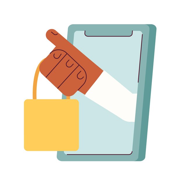 Vector successful shopping experience with mobile app flat concept vector spot illustration