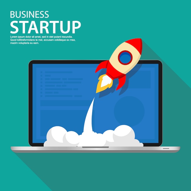 Successful startup business illustration