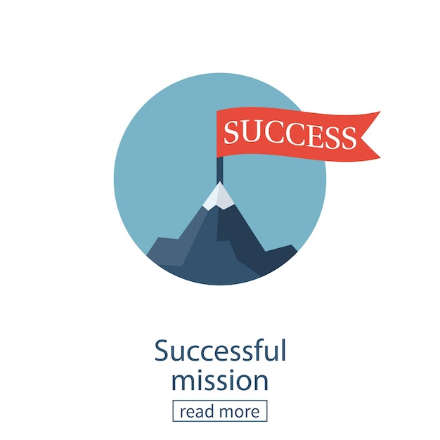 Successfull mission icon business concept