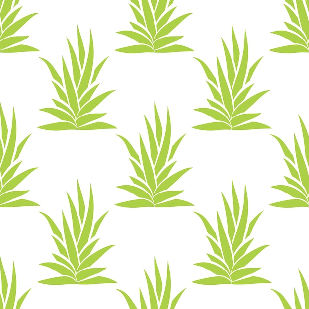 Succulent bush seamless pattern on white background