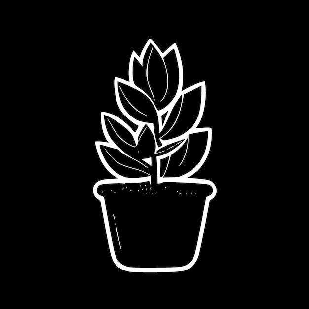 Vector succulent minimalist and simple silhouette vector illustration