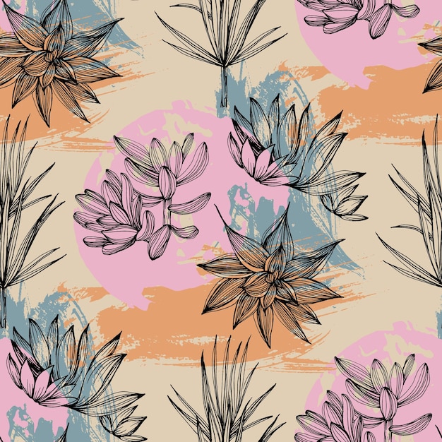 Succulents Seamless pattern