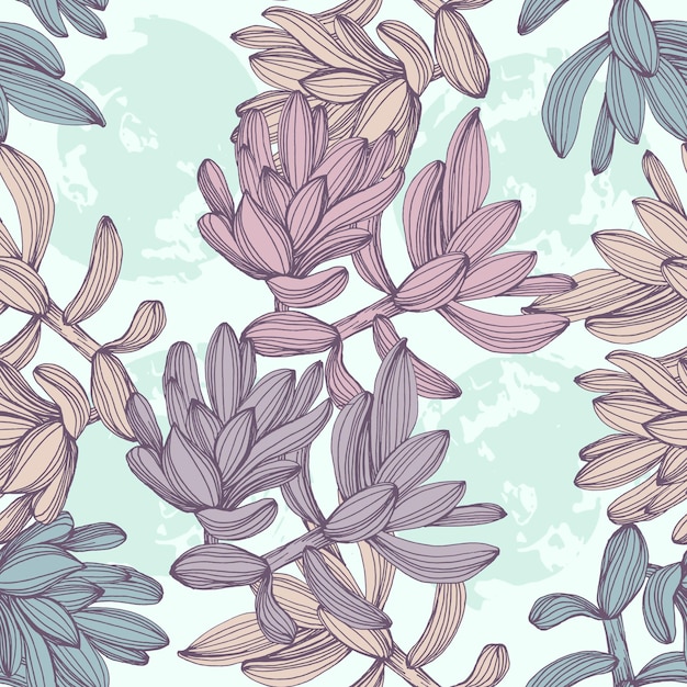 Succulents Seamless pattern