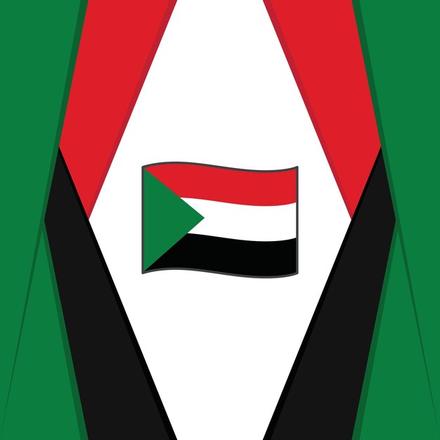 Vector sudan flag abstract background design template sudan independence day banner social media post sudan design